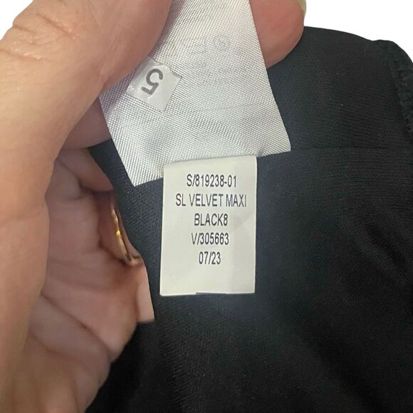 Banana Republic Velvet Jumpsuit Black Wide Leg Party Holiday Classic Ruched - Picture 10 of 10